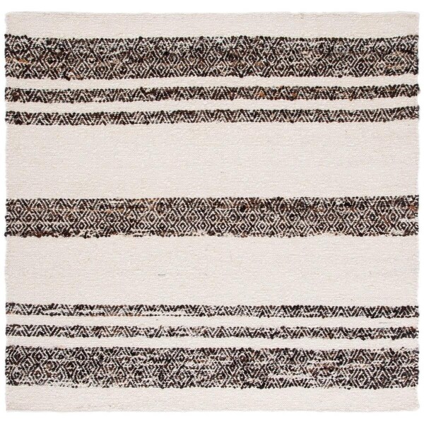 Safavieh 6 x 6 ft. Natura Square Hand Woven Rug Black & Ivory - NAT328Z-6SQ