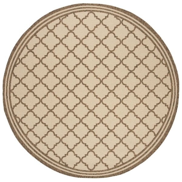 Safavieh 4 x 4 ft. Beach House Power Loomed Round Area Rug; Cream & Beige - BHS121C-4R