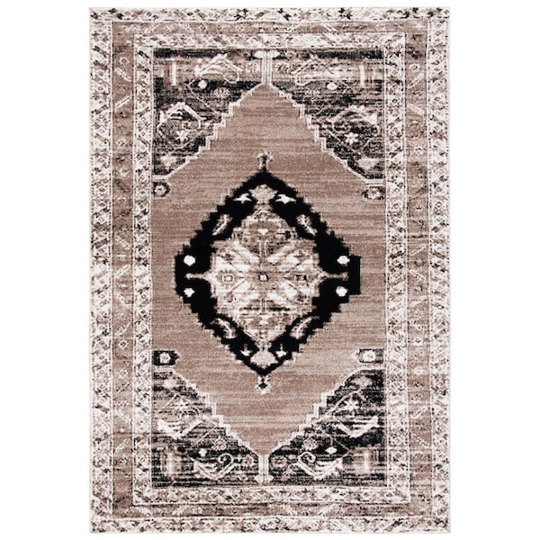 Safavieh 6 ft.-7 in. x 6 ft.-7 in. Vintage Traditional Square Rug; Brown & Ivory - VTH228T-7SQ