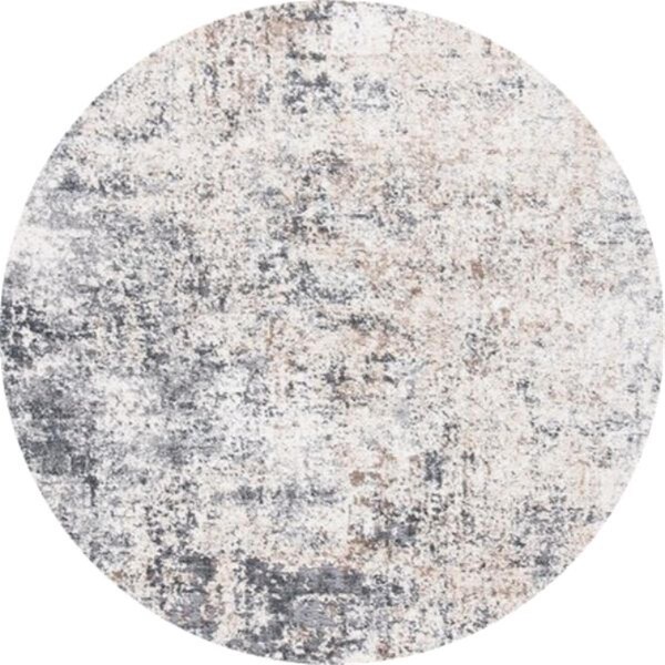 Safavieh 3 x 3 ft. Aston 700 Contemporary Round Power Loomed Rug; Ivory & Grey - ASN705A-3R