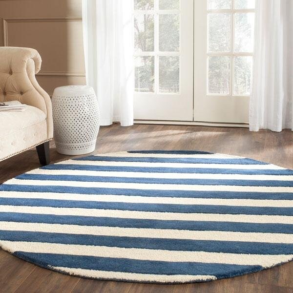 Safavieh Cambridge Hand Tufted Accent Rug- Navy - Ivory- 2 x 3 ft. - CAM154B-2