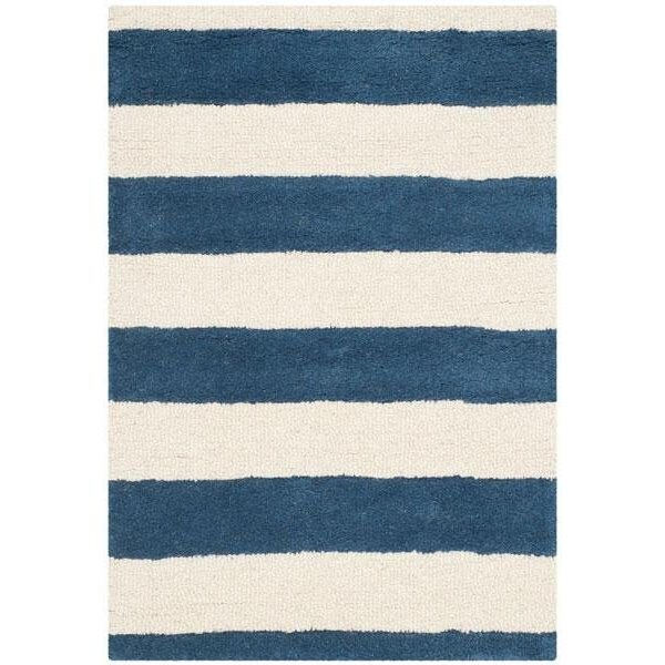 Safavieh Cambridge Hand Tufted Accent Rug- Navy - Ivory- 2 x 3 ft. - CAM154B-2