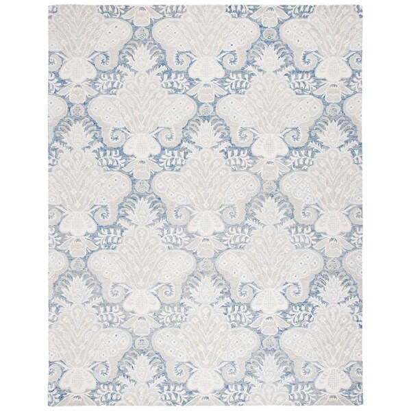 Safavieh 5 x 5 ft. Micro-Loop Square Handmade Wool Rug Blue & Ivory - MLP539M-5SQ