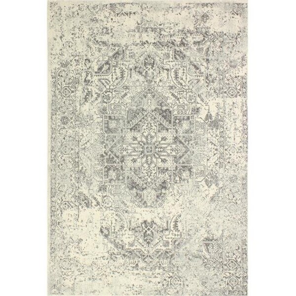 Bashian Bashian E110-IVGY-2.6X8-5437A Everek Collection Abstract Transitional Polypropylene Machine Made Area Rug; Ivory & Grey - 2 ft. 6 in. x 8 ft. - E110-IVGY-2.6X8-5437A