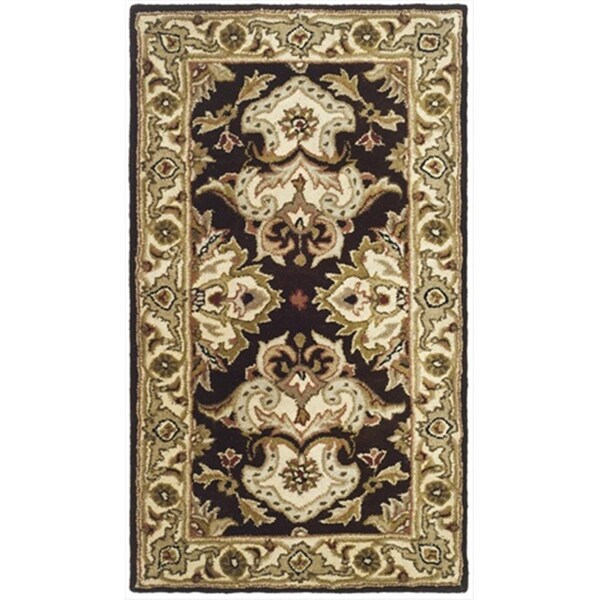 Safavieh 2 ft. - 6 in. x 4 ft. Accent- Traditional Heritage Espresso And Ivory Hand Tufted Rug - HG817B-24