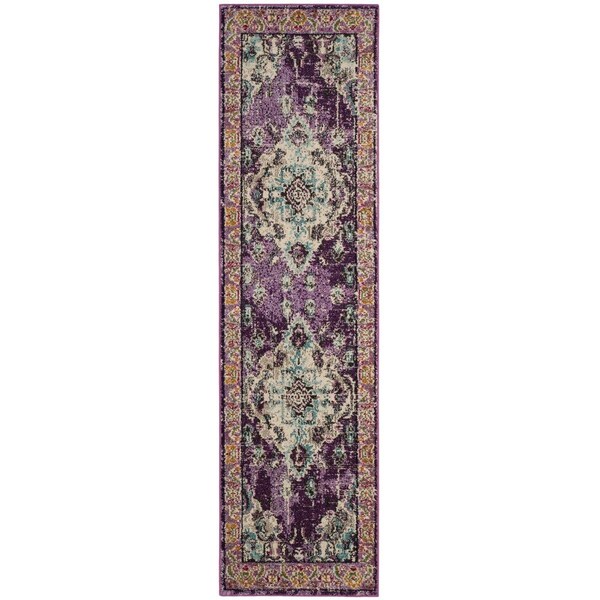 Safavieh Monaco Power Loomed Runner Rug, Violet and Light Blue - 2 ft.-2 in. x 6 ft. - MNC243L-26