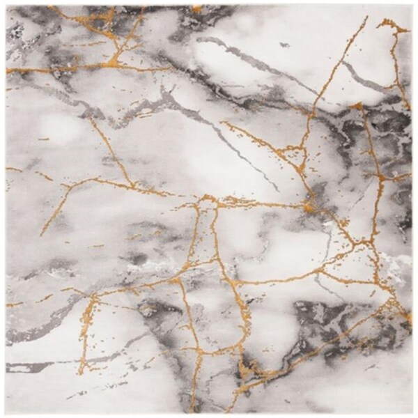 Safavieh 8 x 8 ft. Craft Contemporary Square Power Loomed Rug Grey & Gold - CFT877F-8SQ