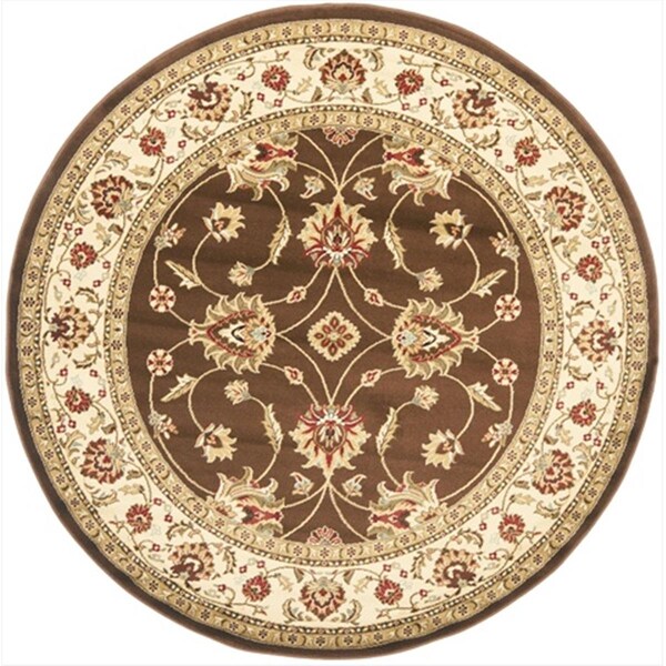 Safavieh 5 ft. 3 in. x 5 ft. 3 in. Round Lyndhurst Brown and Ivory Traditional Rug - LNH553-2512-5R