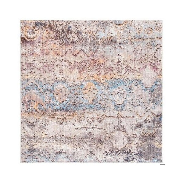 Safavieh 7 x 7 ft. Bristol Square Power Loomed Rug Turquoise & Multicolor - BTL490K-7SQ