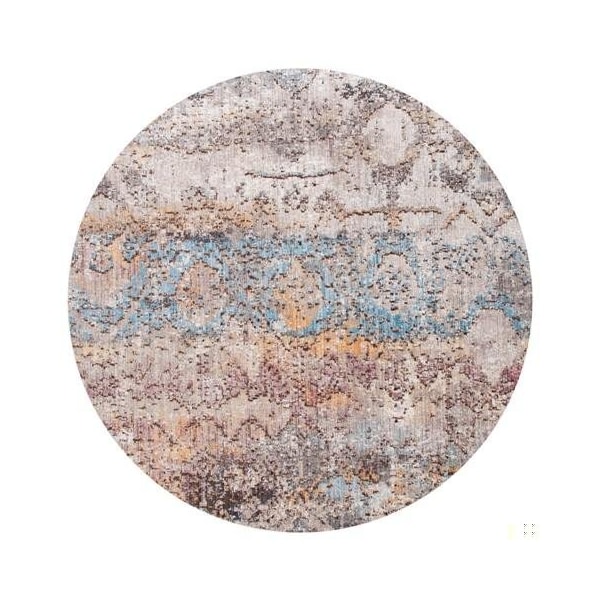 Safavieh 7 x 7 ft. Bristol Square Power Loomed Rug Turquoise & Multicolor - BTL490K-7SQ