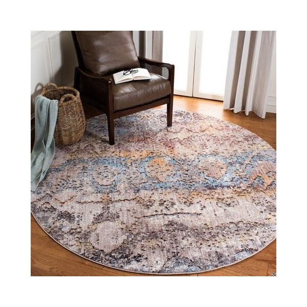 Safavieh 7 x 7 ft. Bristol Square Power Loomed Rug Turquoise & Multicolor - BTL490K-7SQ