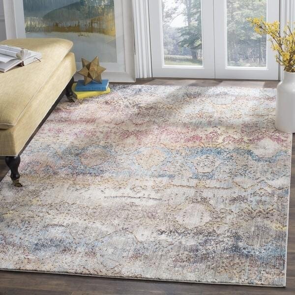 Safavieh 7 x 7 ft. Bristol Square Power Loomed Rug Turquoise & Multicolor - BTL490K-7SQ