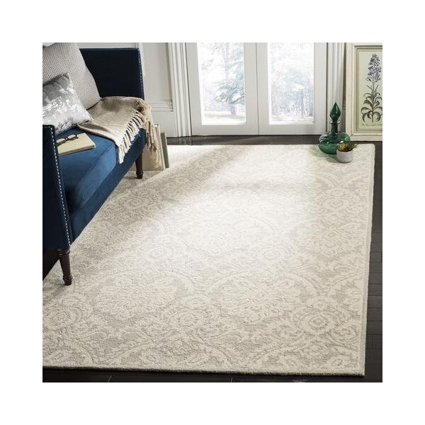 Safavieh 6 x 6 ft. Contemporary Blossom Hand Tufted Area RugSilver & Ivory - BLM106G-6SQ