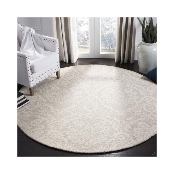 Safavieh 6 x 6 ft. Contemporary Blossom Hand Tufted Area RugSilver & Ivory - BLM106G-6SQ
