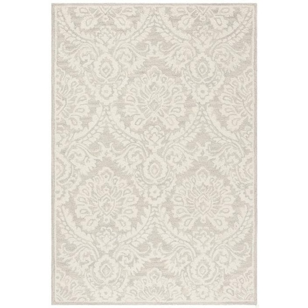Safavieh 6 x 6 ft. Contemporary Blossom Hand Tufted Area RugSilver & Ivory - BLM106G-6SQ