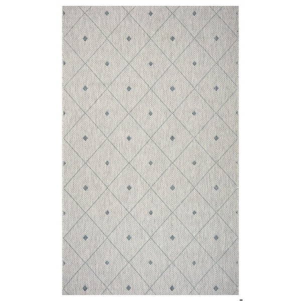 Homeroots 5 x 8 ft. Blue Diamonds Indoor & Outdoor Area Rug - 396239