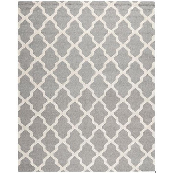 Safavieh 4 x 4 ft. Round Transitional Cambridge- Silver and Ivory Hand Tufted Rug - CAM121D-4R