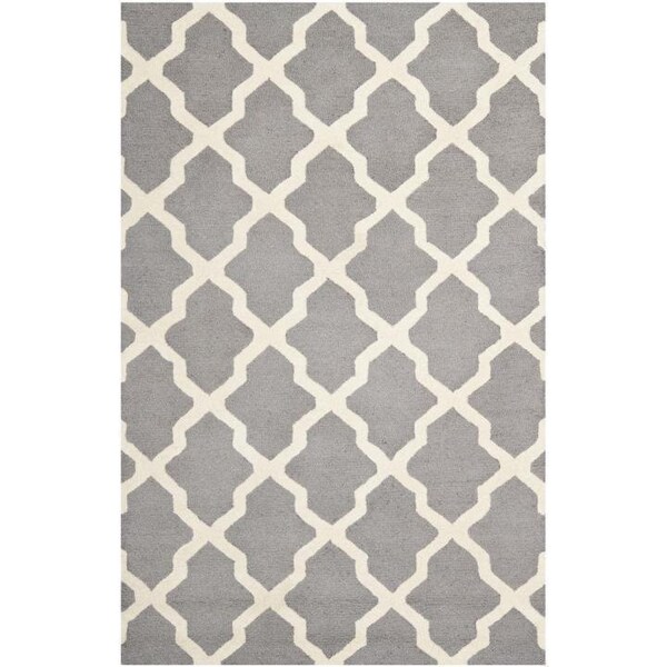 Safavieh 4 x 4 ft. Round Transitional Cambridge- Silver and Ivory Hand Tufted Rug - CAM121D-4R