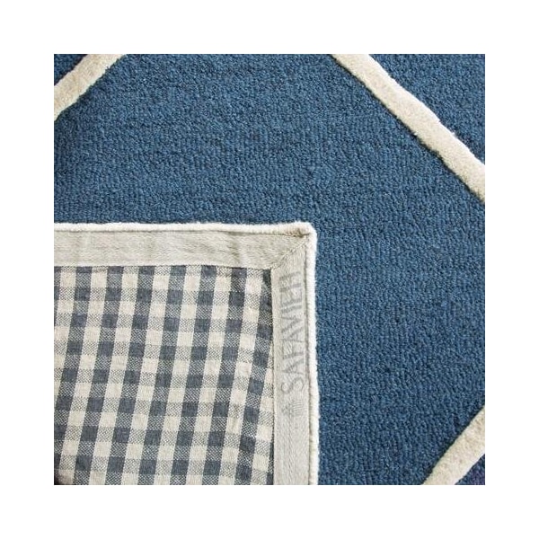 Safavieh Cambridge Hand Tufted Rectangle Rug- Navy - Ivory- 3 x 5 ft. - CAM136G-3