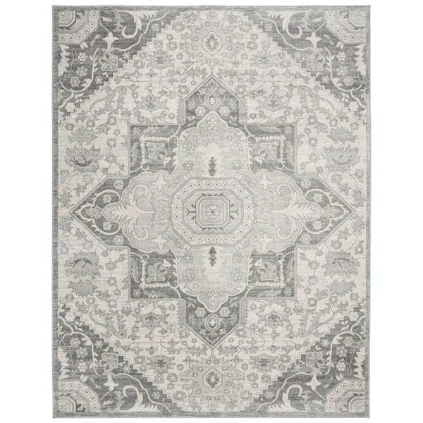 Safavieh 10 x 13 ft. Brentwood Traditional Rectangle RugGrey & Cream - BNT816B-10