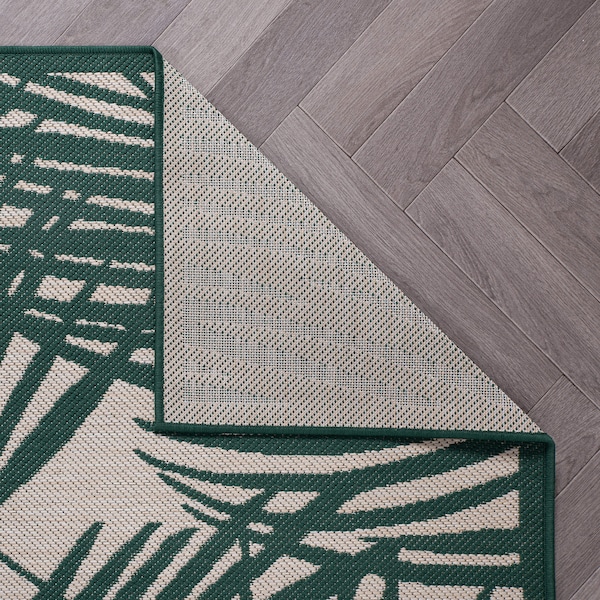 World Rug Gallery Contemporary Palm Leaf Textured Flat Weave Indoor/Outdoor Area Rug 5' x 7' Green - 118GREEN5X7