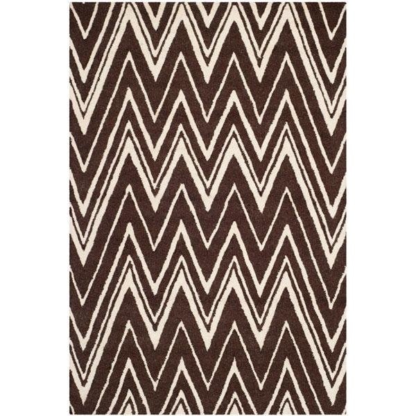 Safavieh 6 x 6 ft. Cambridge Hand Tufted Round Area RugBrown & Ivory - CAM711R-6R