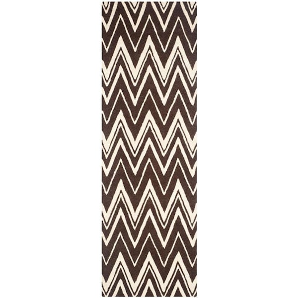 Safavieh 6 x 6 ft. Cambridge Hand Tufted Round Area RugBrown & Ivory - CAM711R-6R