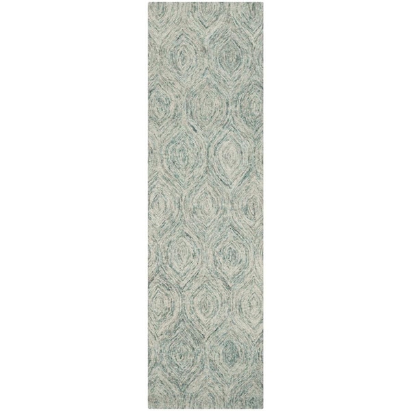 Safavieh Ikat Hand Tufted Runner RugIvory & Sea Blue 2 ft.-3 in. x 6 ft. - IKT631A-26