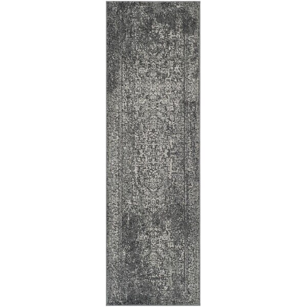 Safavieh Evoke Power Loomed Runner Rug, Grey and Ivory - 2 ft.-2 in. x 13 ft. - EVK256D-213