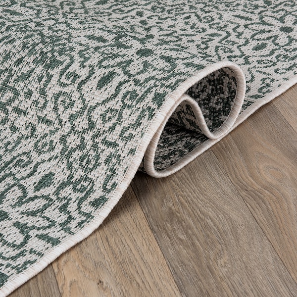 World Rug Gallery Contemporary Flowers Weather Resistant Indoor/Outdoor Area Rug 7' 10'' x 10' Green - 4026GREEN8X10