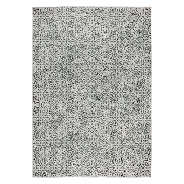 World Rug Gallery Contemporary Flowers Weather Resistant Indoor/Outdoor Area Rug 7' 10'' x 10' Green - 4026GREEN8X10