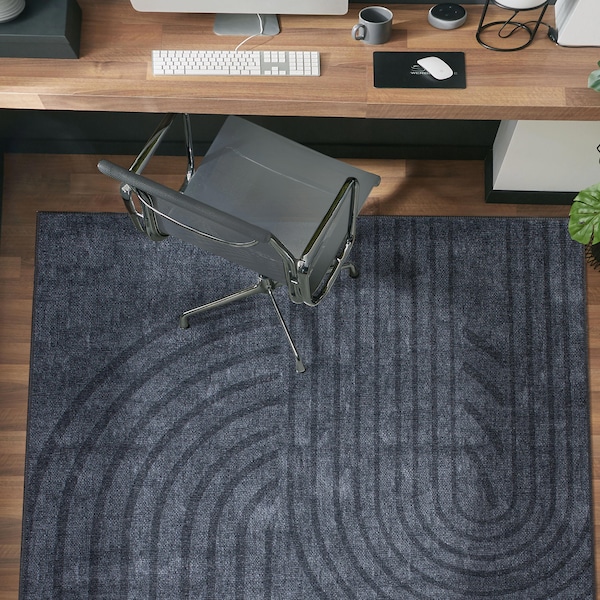 World Rug Gallery Modern Geometric Machine Washable Dark Gray Area Rug 10'x14' - 5073DARKGRAY10X14
