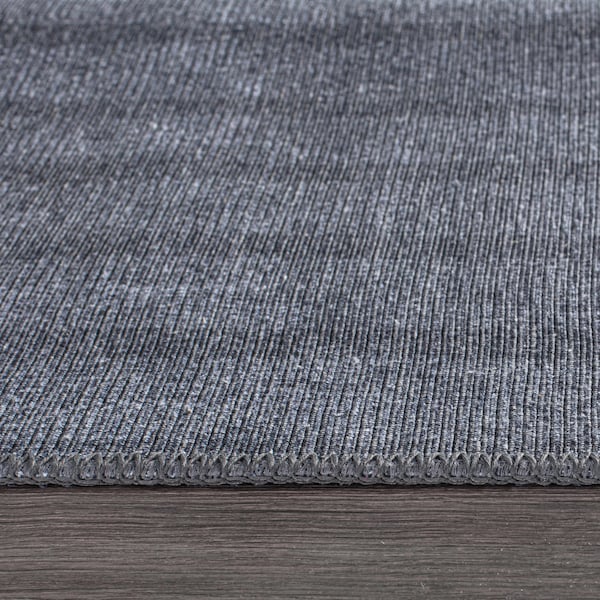 World Rug Gallery Modern Geometric Machine Washable Dark Gray Area Rug 10'x14' - 5073DARKGRAY10X14