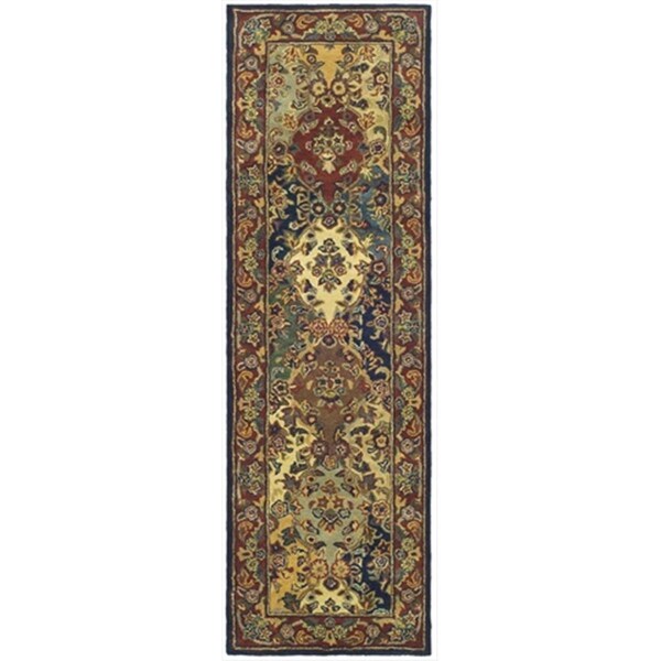 Safavieh 2 ft. - 3 in. x 20 ft. Runner- Traditional Heritage Multi And Burgundy Hand Tufted Rug - HG911A-220