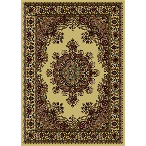 Auric Castello Rectangular Ivory Traditional Italy Area Rug- 3 ft. 3 in. W x 4 ft. 11 in. H - AU3179892