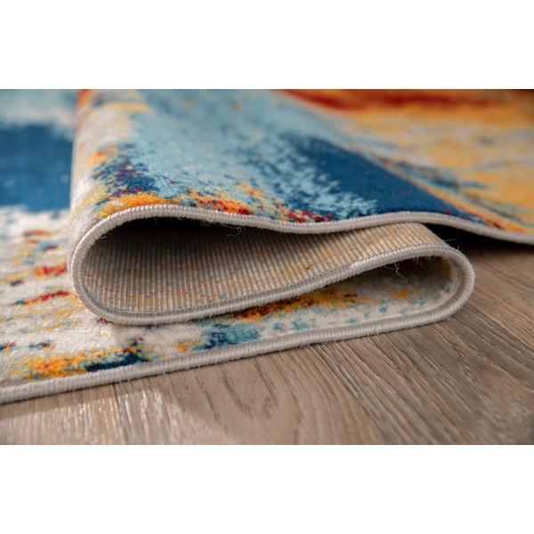 World Rug Gallery Sky Collection Modern Abstract Area Rug 2'x3' Multi - 236MULTI2X3