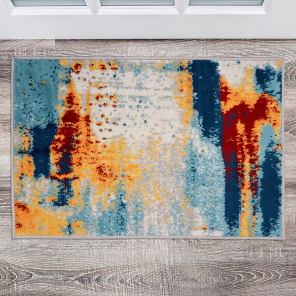 World Rug Gallery Sky Collection Modern Abstract Area Rug 2'x3' Multi - 236MULTI2X3