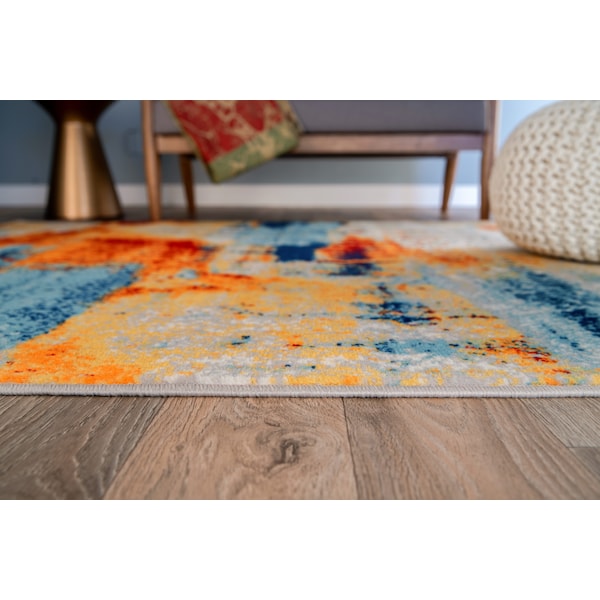 World Rug Gallery Sky Collection Modern Abstract Area Rug 2'x3' Multi - 236MULTI2X3