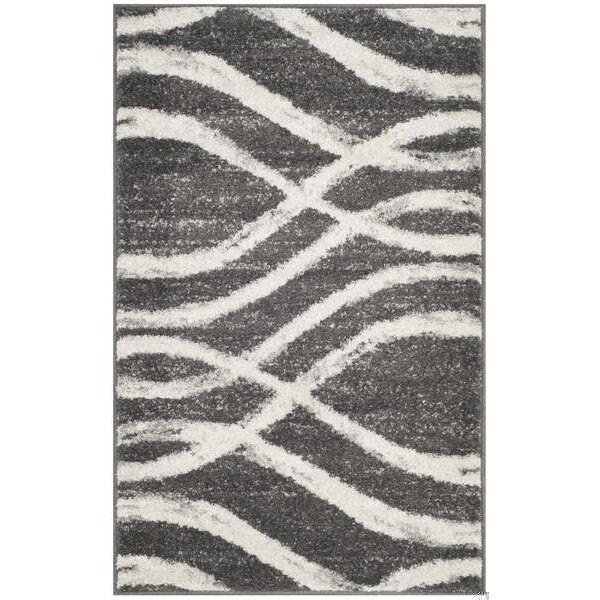 Safavieh Adirondack Small Rectangle Area RugCharcoal & Ivory 3 x 5 ft. - ADR125R-3