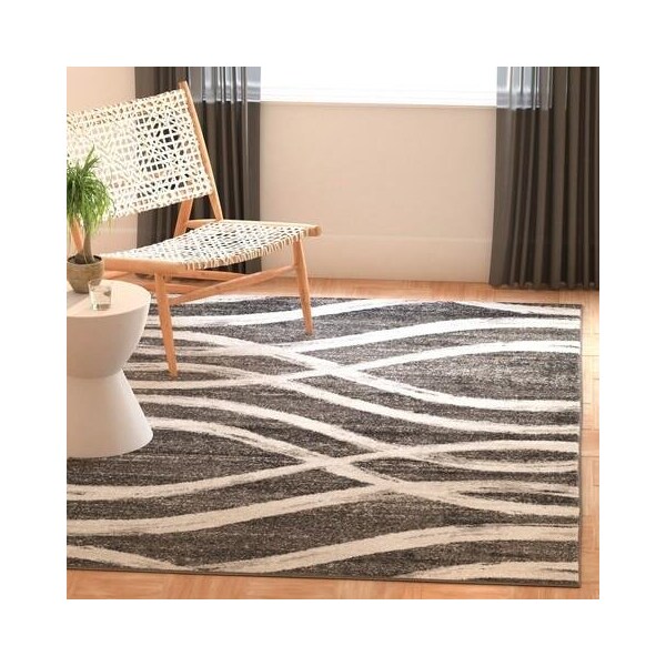 Safavieh Adirondack Small Rectangle Area RugCharcoal & Ivory 3 x 5 ft. - ADR125R-3