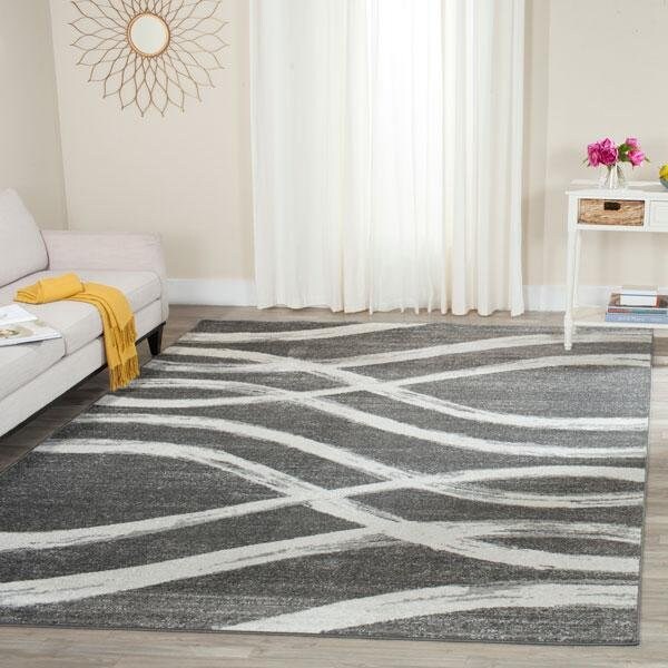 Safavieh Adirondack Small Rectangle Area RugCharcoal & Ivory 3 x 5 ft. - ADR125R-3