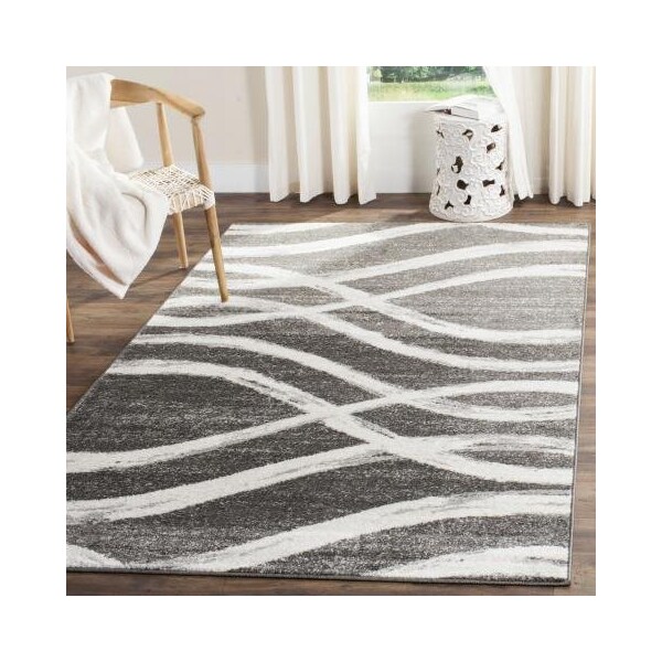 Safavieh Adirondack Small Rectangle Area RugCharcoal & Ivory 3 x 5 ft. - ADR125R-3
