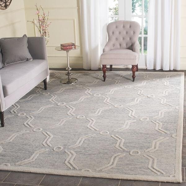 Safavieh Cambridge Hand Tufted Accent Area Rug, Light Grey and Ivory - 2 x 3 ft. - CAM728G-2