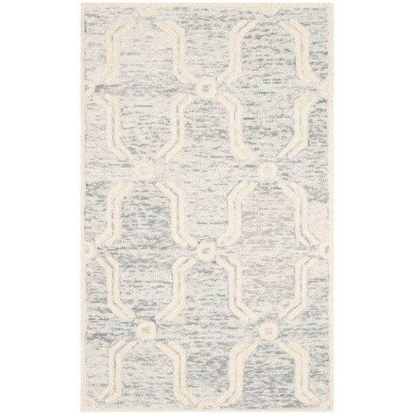Safavieh Cambridge Hand Tufted Accent Area Rug, Light Grey and Ivory - 2 x 3 ft. - CAM728G-2