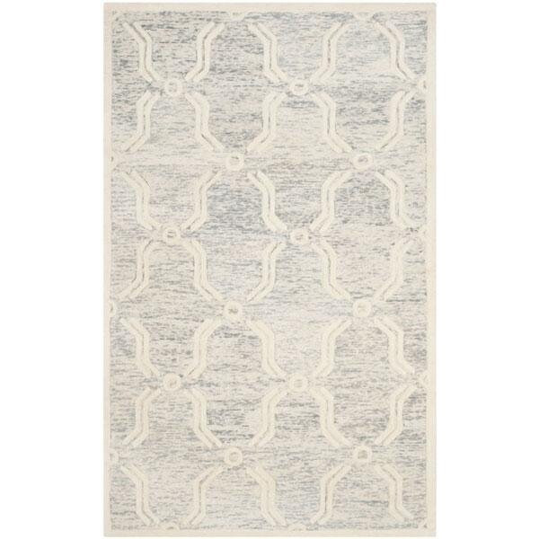 Safavieh Cambridge Hand Tufted Accent Area Rug, Light Grey and Ivory - 2 x 3 ft. - CAM728G-2