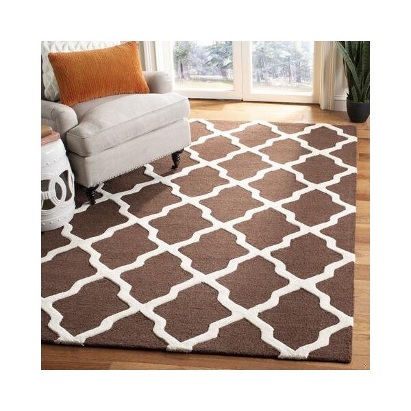 Safavieh 4 x 4 ft. Square Transitional Cambridge- Dark Brown and Ivory Hand Tufted Rug - CAM121H-4SQ
