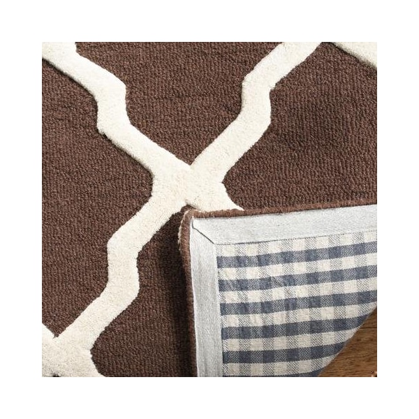 Safavieh 4 x 4 ft. Square Transitional Cambridge- Dark Brown and Ivory Hand Tufted Rug - CAM121H-4SQ