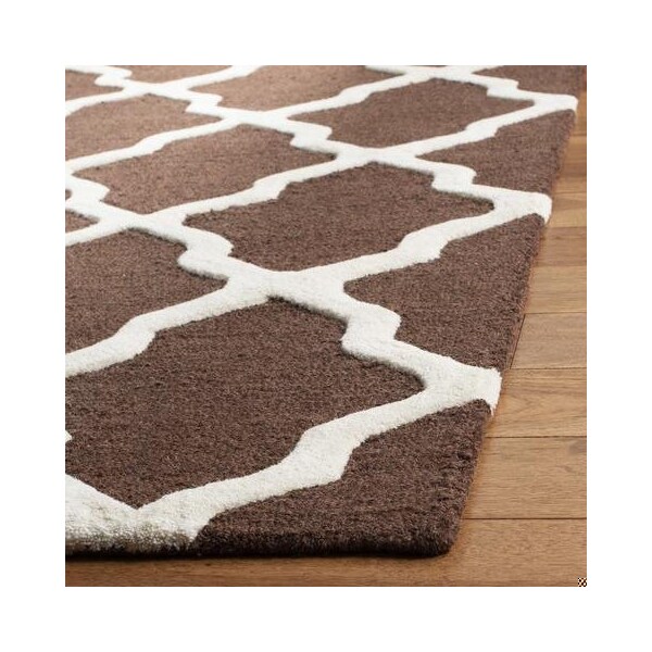 Safavieh 4 x 4 ft. Square Transitional Cambridge- Dark Brown and Ivory Hand Tufted Rug - CAM121H-4SQ