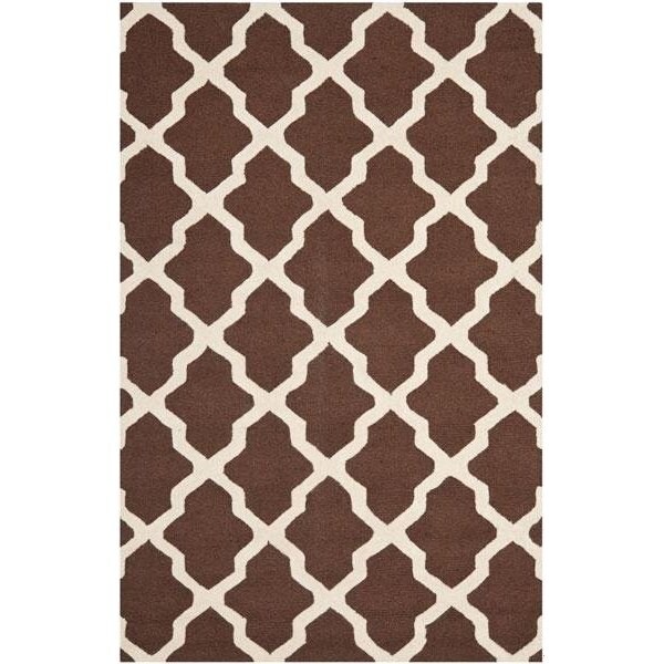 Safavieh 4 x 4 ft. Square Transitional Cambridge- Dark Brown and Ivory Hand Tufted Rug - CAM121H-4SQ