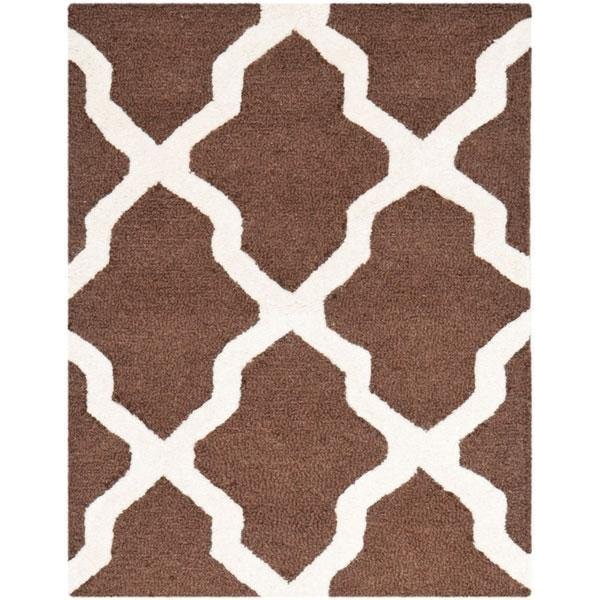 Safavieh 4 x 4 ft. Square Transitional Cambridge- Dark Brown and Ivory Hand Tufted Rug - CAM121H-4SQ